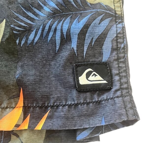 QUICKSILVER‎ Board Shorts Mens 34 Black Blue Orange Swim Trunks - Picture 7 of 12